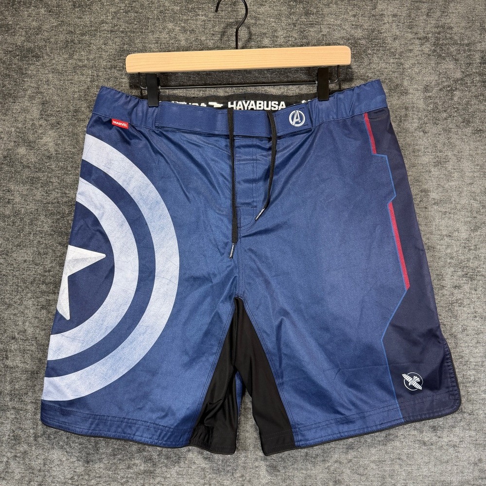 Hayabusa Captain America Fight Shorts Marvel MMA Blue XXL
